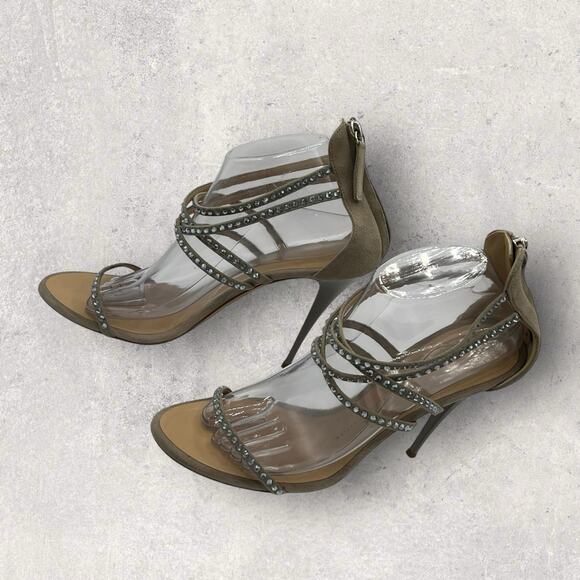 Giuseppe Zanotti Womens 40 US 8.5 Crystal Rhinestones Embellished Sandals Gray - Picture 14 of 16